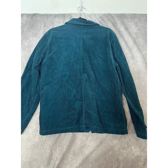 Brixton Survey Chore Coat Women's L Teal Blue Corduroy Pockets Shacket Fall - Picture 6 of 9